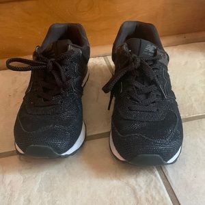New Balance 574 - Like new black sparkle sneakers Size 8